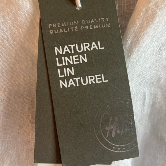 H&M NWT White 100% linen wrap top Womens xxs but fits like a small NWT - Picture 3 of 5
